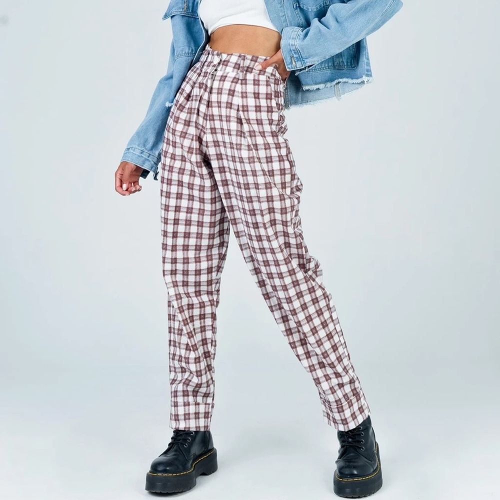 MOTEL MISCA TROUSER CHECKMATE BROWN